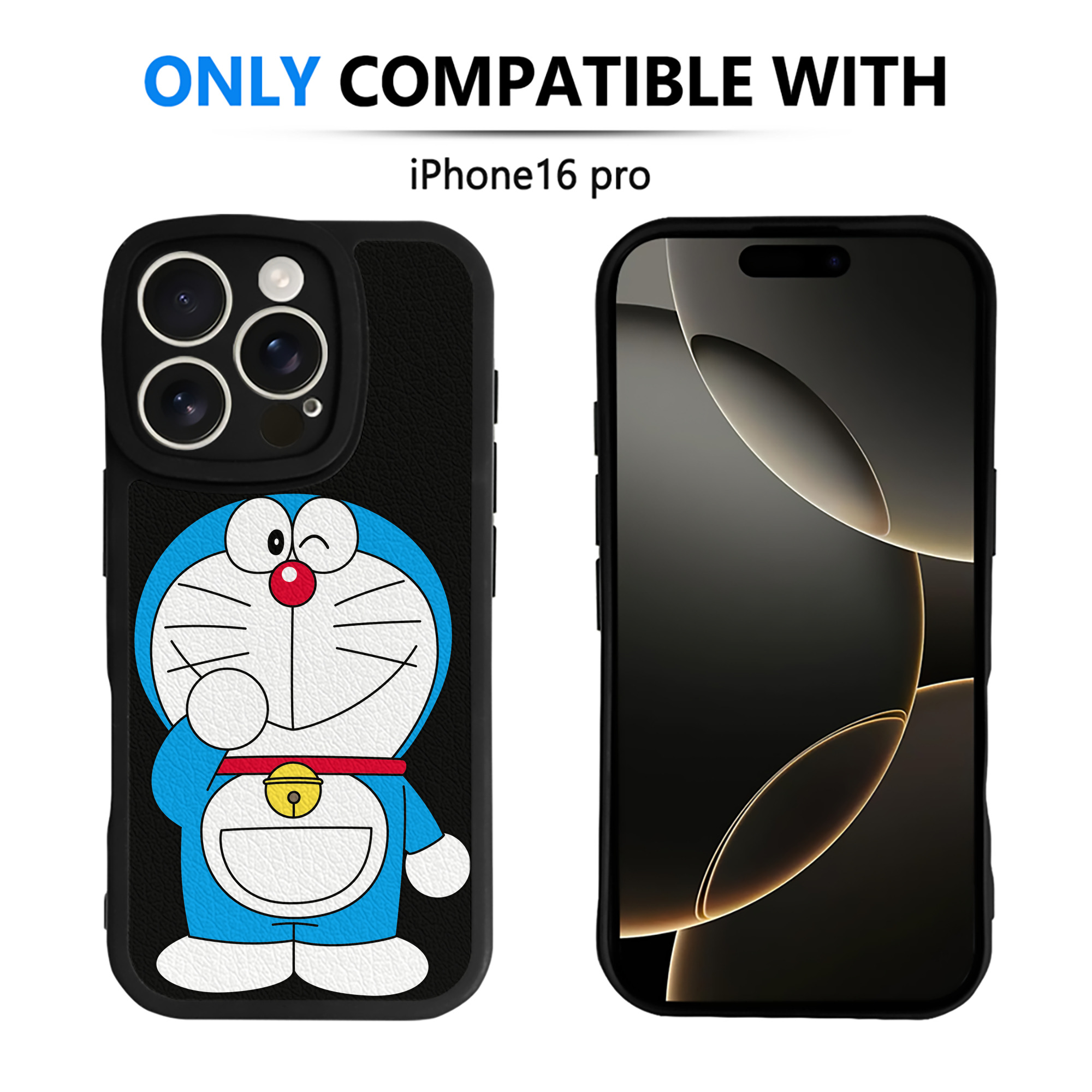 （画像用） ドラえもん Doraemon 【iPhone 16シリーズ対応】シリコンスマホケース（レザー調） 材質：シリコン